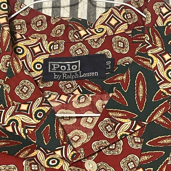 Vintage Polo By Ralph Lauren Button Down Hawaiian Shirt Large - Picture 4 of 6